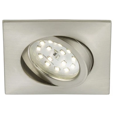 Briloner LED Einbauleuchte eckig Nickel matt 5W Modul 400lm warmweiß schwenkbar - Bild 1 von 4