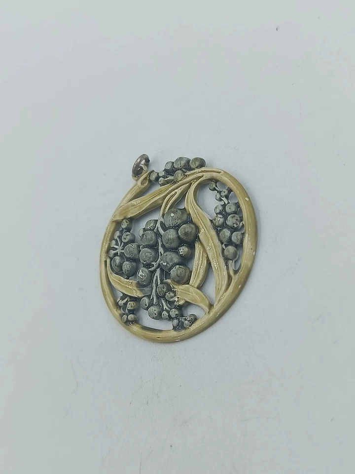 Antikgold Anhänger mit floraler Reliefstruktur im Jugendstil Design - Bild 2 von 4