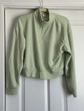 New Double Zero Small Light Green Quarter Zip Super Soft Pullover