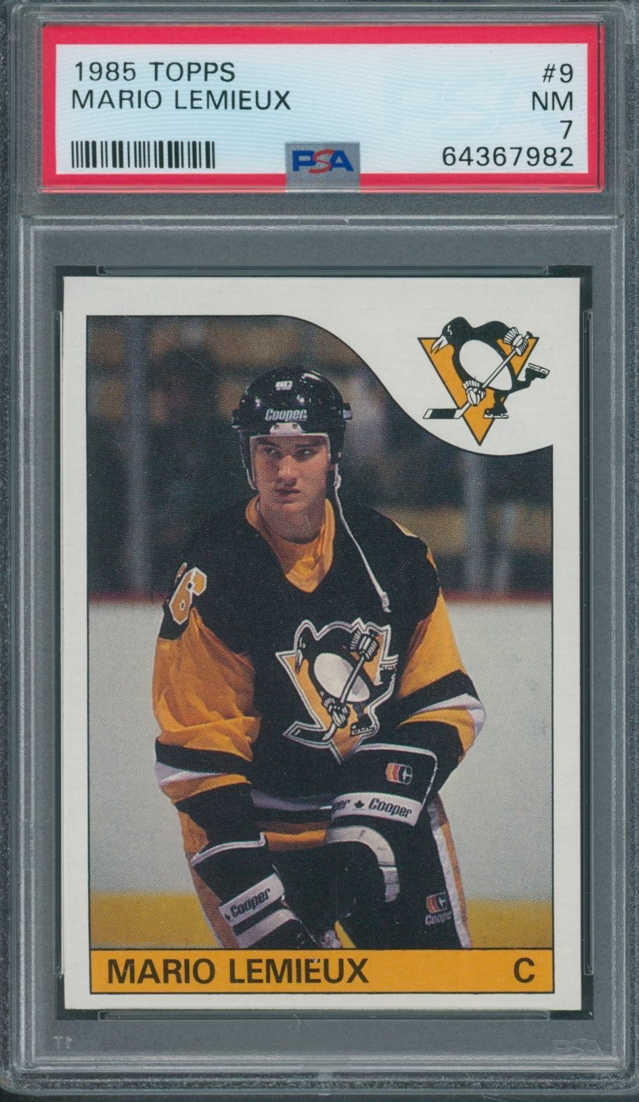 1985/86 Topps #9 Mario Lemieux PSA NM 7 *7982