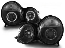 Angel Eyes Scheinwerfer Set f&uuml;r Mercedes E-Klasse W210 BJ 06/99-02 Klar/Schwarz