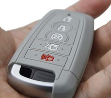 Silicone Key Fob Cover for Ford F150 Mustang Explorer 5 Buttons, Standard Gray
