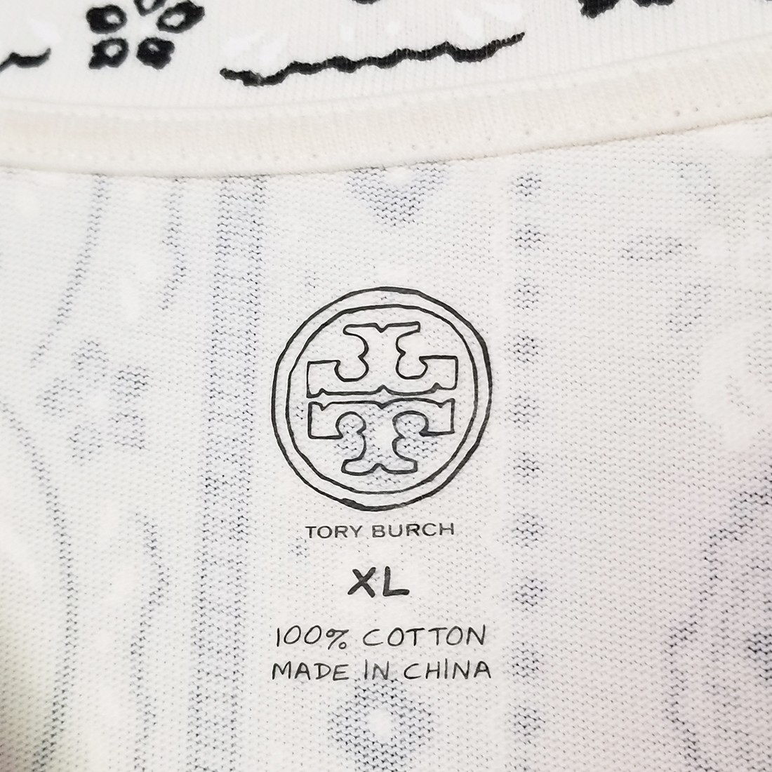 Tory Burch Bandana Collection Print T Shirt Dress Sequins Beaded Cotton XL $258 thumbnail 5