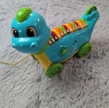 LEAPFROG Lettersaurus Learning Dinosaur Leap Frog Teal ABCs Alphabet Pull Toy