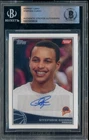 #2 Stephen Curry Signed 2009-10 Topps #321 RC Rookie BGS BAS 9 AUTO Warriors