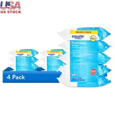 Hypoallergenic Flushable Wet Wipes Fresh Scent 240 Count 5 Pack Easy Dispense US
