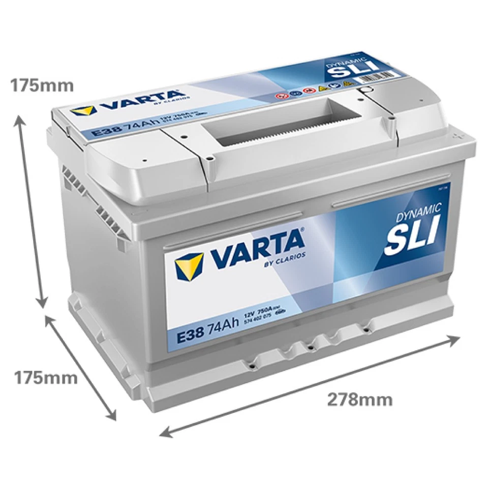 VARTA E38 Dynamic 574402075 Autobatterie 74Ah 12V Starterbatterie Batterie - Bild 3 von 3