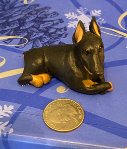 Vintage Clay Dog - Doberman
