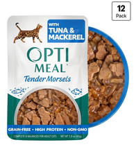 Optimeal Tender Morsels Wet Cat Food Tuna & Mackerel Grain Free High Protein 12