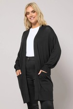 Yours Clothing Womens Plus Size  Balloon Sleeve Fine Knit Cardigan