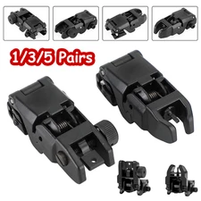 Folding Flip Up Iron Sight Back Up Sights Set Front Rear for 20mm Picatinny Rail