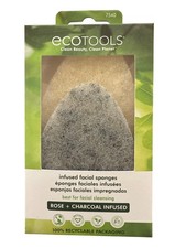 2pc Set EcoTools Facial Sponges Rose Charcoal Infused For Facial Cleansing