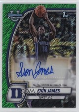 2024-25 Bowman U Chrome Green Shimmer Refractor Auto Sion James #63 Auto 1n2n