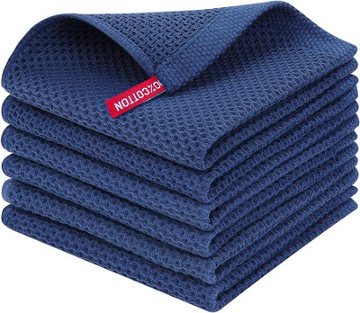 100% Cotton Waffle Weave Kitchen Dish Cloths, Ultra Soft Absorbent Quick Drying