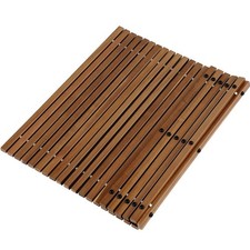 Solid Teak Wood String Mat, 30" x 30" Teak Shower and Bath Mat for Indoor and...