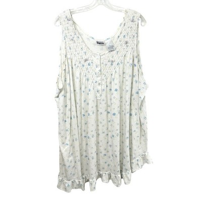 VTG Basic Editions Plus Size 3X Nightgown Blue Floral Cottagecore Grandma 982