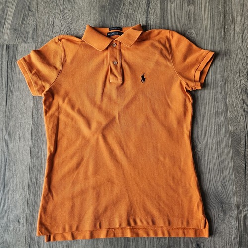 Rapph Lauren Women's Polo Top Size Medium The Skinny Polo Orange Great Condition - Picture 1 of 5
