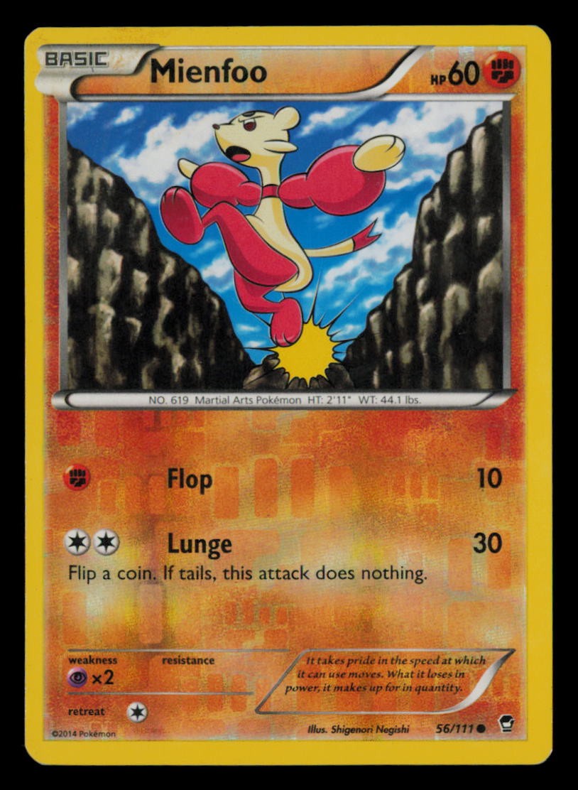 Mienfoo 56/111 Common Furious Fists Pokemon Reverse Holo Near Mint