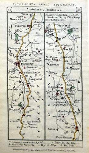 SOMERSET DEVON DORSET YEOVIL SHERBORNE BY PATERSON c1785 GENUINE ANTIQUE MAP - Picture 2 of 4