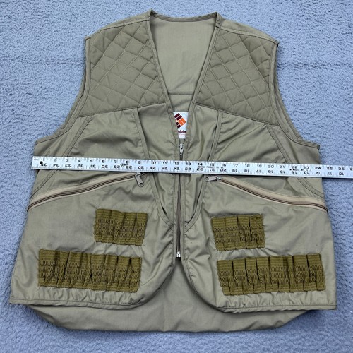 Columbia Sportswear Padded Hunting Shooting XL Game Vest Khaki Beige Zip Pockets - Picture 6 of 9
