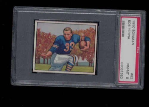 1950 bowman football #62 bob perina psa 8