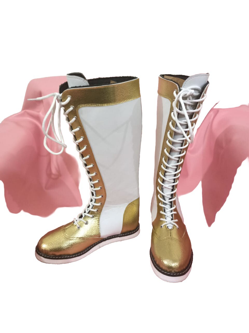 Botas Largas de Lucha Profesional 100% Cuero Original Hechas a Mano. Personalización Disponible