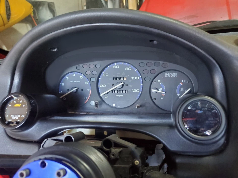 PARA 1996-2000 Honda Civic Si EK EM1 Doble Calibre Cluster Pod Medidor Bisel 52mm-60mm Foto 3 de 4