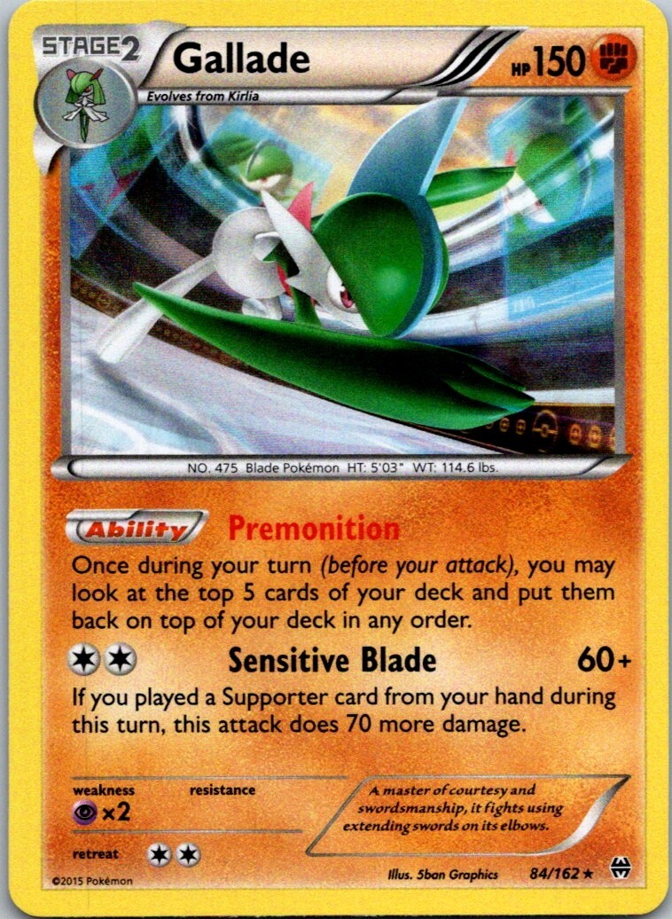 Pokémon Gallade Cosmos Holo 84/162 BKT BREAKthrough LP/NM