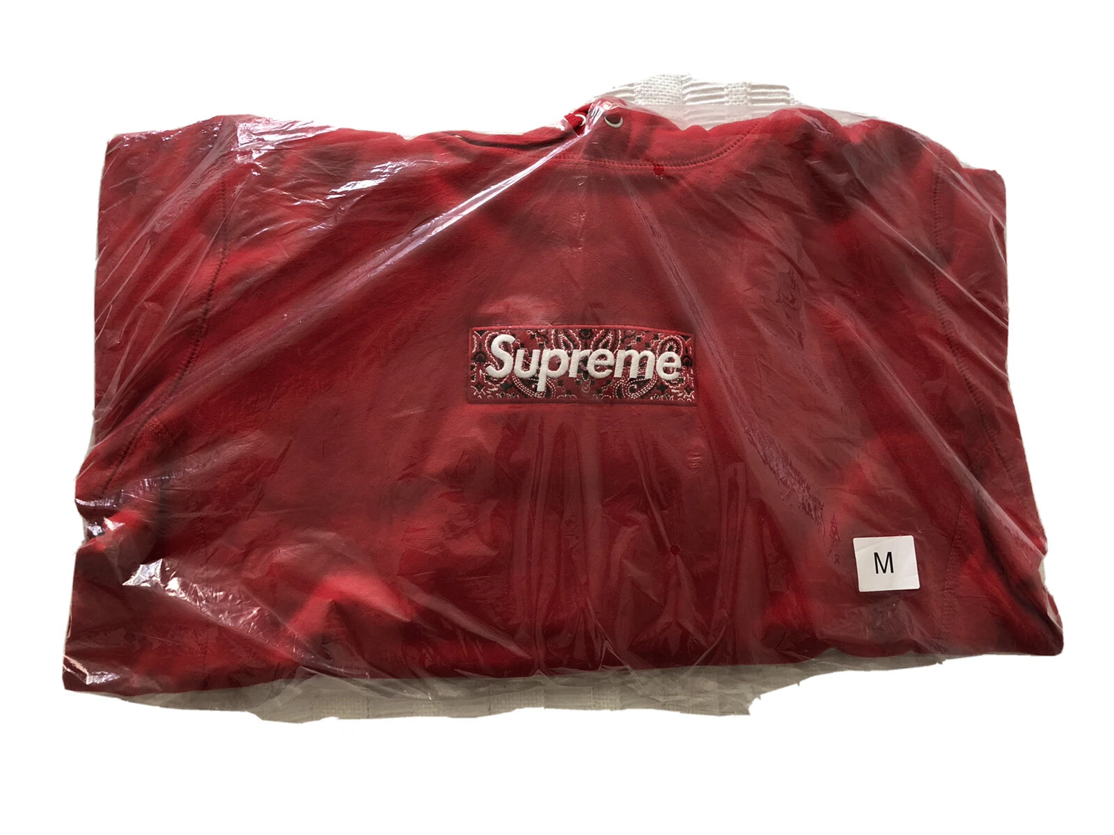 Sweat à capuche logo boîte Supreme Bandana (moyen, rouge) flambant neuf/100 % authentique 