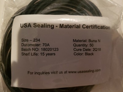 Pack of 4 15/" ID X 15 1//4/" OD X 1//8/" CS O-281 281 O Ring Seal Buna-N