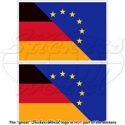 EU/Germany Flaggen-Aufkleber – 10,2 Cm Vinyl, Wetterfest, Inkl. 2 Bonus-Aufkleber
