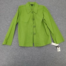 Rqt Womens Jacket Size Petite Pxl Collared Sea Green Long Sleeve Cotton Blend 