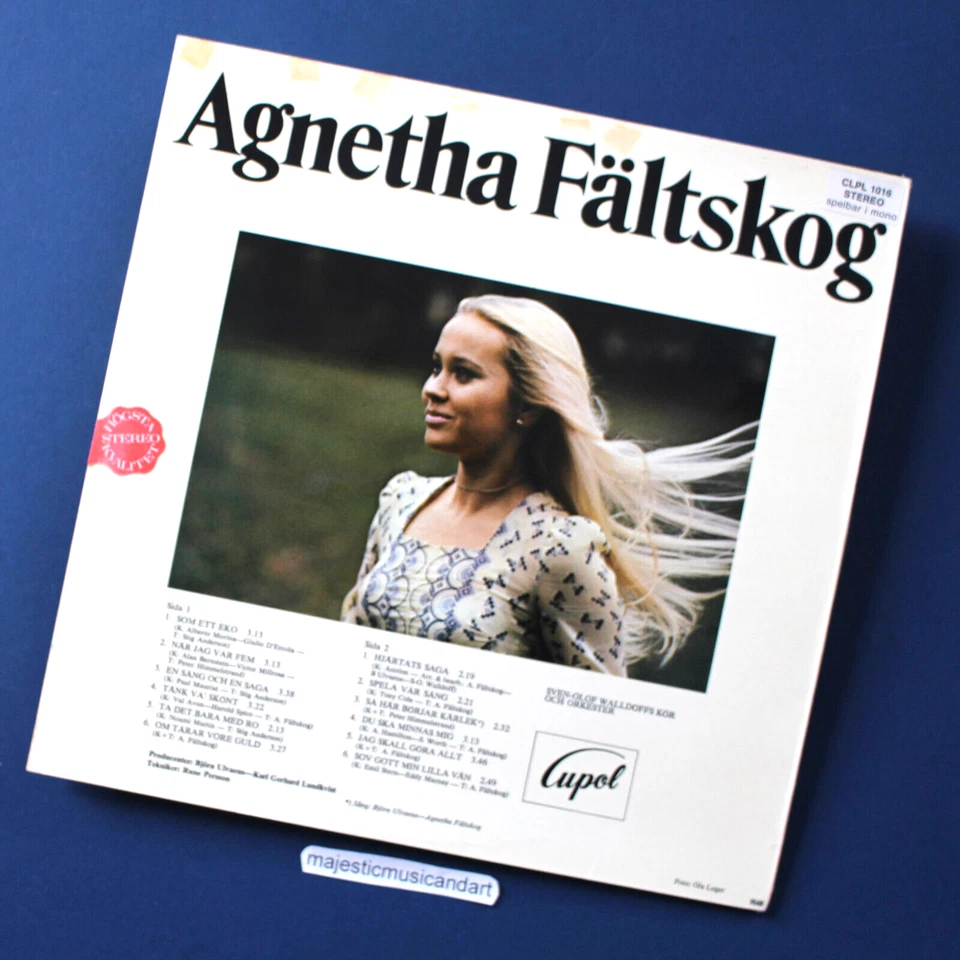NEAR MINT ORIGINAL 1970 SWEDEN AGNETHA FALTSKOG ELVA VINYL LP EX+ ABBA EX RARE - Image 2 of 4