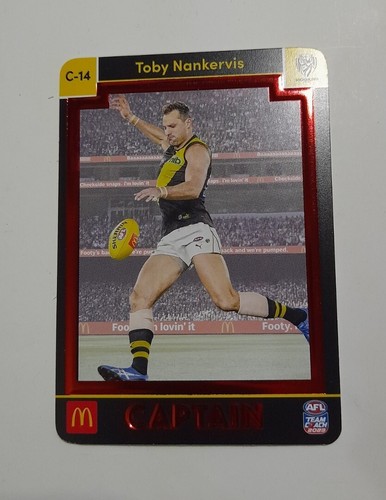2023 TEAMCOACH McDonalds Captain RED RICHMOND TOBY NANKERVIS C-14 CARD AFL - Picture 6 of 8