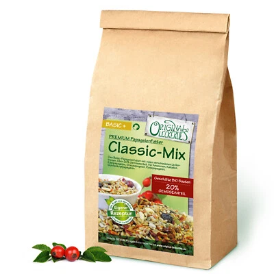 ORIGINAL-LECKERLIES *500g* Classic-Mix, Papageienfutter, Basisfutter, 20% Gemüse, geschälte Saaten