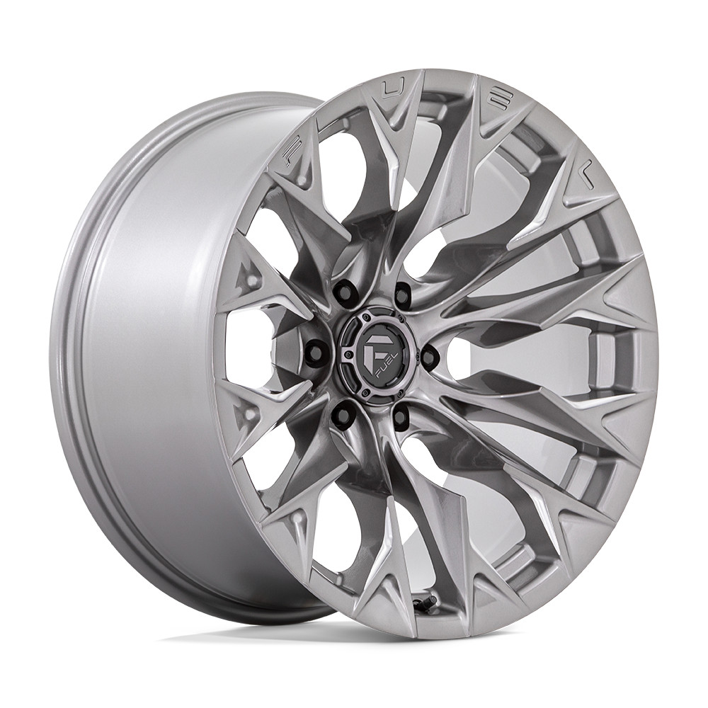 Image of 20 Inch Silver Wheels Rims Fuel Flame D806 20x9 20mm GMC Sierra 1500 Truck NEW