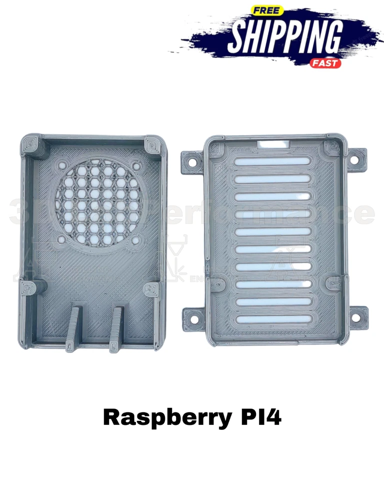 Raspberry Pi 4 Case with Fan Cooling Pi 4 Case (SILVER) - Image 2 of 2