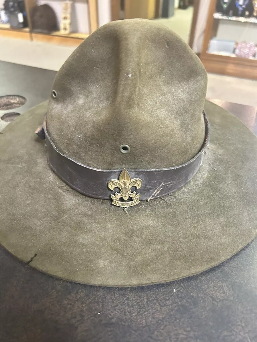 Vintage 1940's Boy Scouts of America Official Scout Master Campaign Hat  Stetson