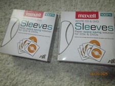 2 packs of cd sleeves paper Maxell, 100pk (2)