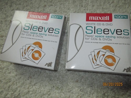 2 packs of cd sleeves paper Maxell, 100pk (2) - Picture 1 of 3