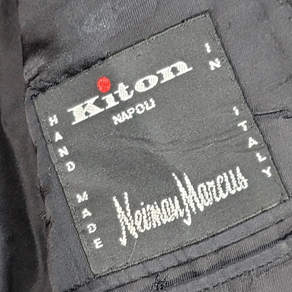 Kiton Blazer Mens 44 EU 54 Black Napoli 100% Cashmere Italy Two Buttons - Image 3 of 4