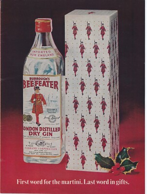 1967 Burrough's Beefeater London Distilled Dry Gin Vintage Print Ad