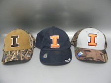 THREE STATE OF ILLINOIS CAPS HATS 100 COTTON EMBROIDERED LETTERS NWT