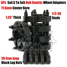 5 Hub Centric Wheel Adapters 5x4.5 To 5x5 Adapt Jeep Jk Wheels On Yj Tj Kk Sj Mj