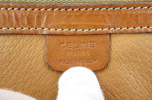 Auténtico bolso de mano CELINE marrón Alma Macadam PVC lona y cuero #60396 - Imagen 14 de 15