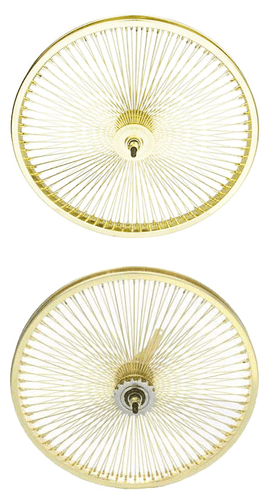 VINTAGE LOWRIDER 20" FRONT OR COASTER WHEEL DAYTON 144 SPOKE 14G 3/8 AXLE GOLD. - Picture 1 of 3