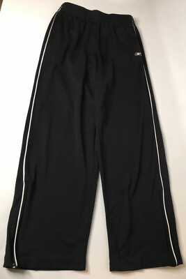 Reebok Athletic Jogging Track Pants Women M Black Elastic Drawstring Pockets