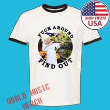 Dolly Parton Fck Around Find Out Men's Ringer Black Size S to 3XL