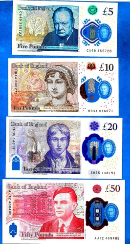England KING CHARLES III NEW BANKNOTES FULL SET £5. £10, £20, £50 2024 MINT UNC - Picture 8 of 24