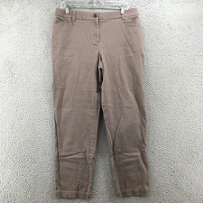 Chicos Chino Pants Womens 2R actual 35x29.5 Brown Cotton Blend Mid Rise Casual